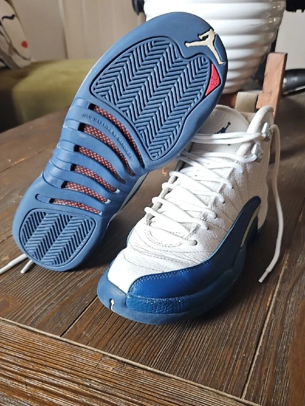 Nike Air Jordan 12 Retro Men’s Shoes - White & Blue